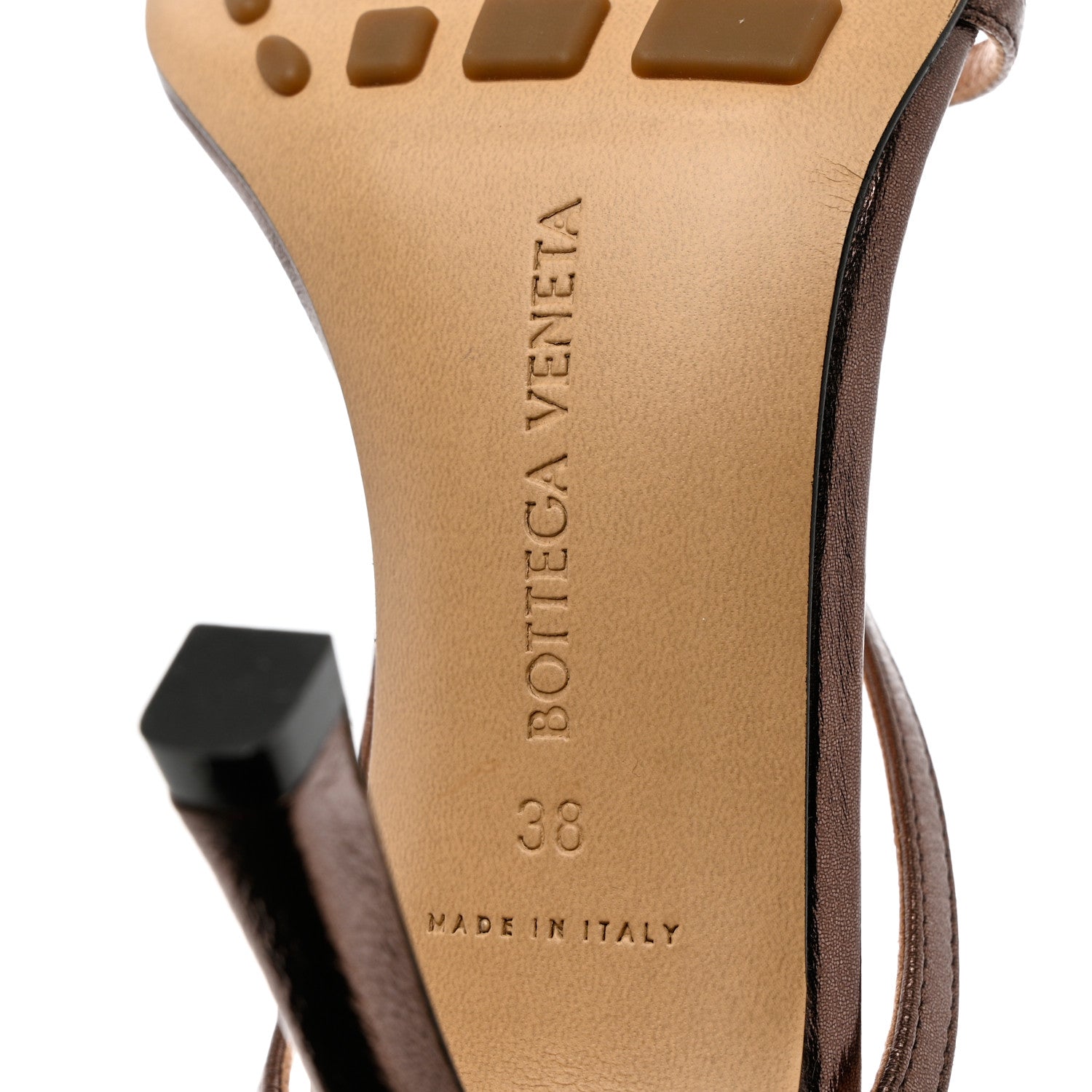 Bottega Veneta Metallic Lambskin Stretch Multi Strap 90mm Sandals 38 Fondant 7 of 11