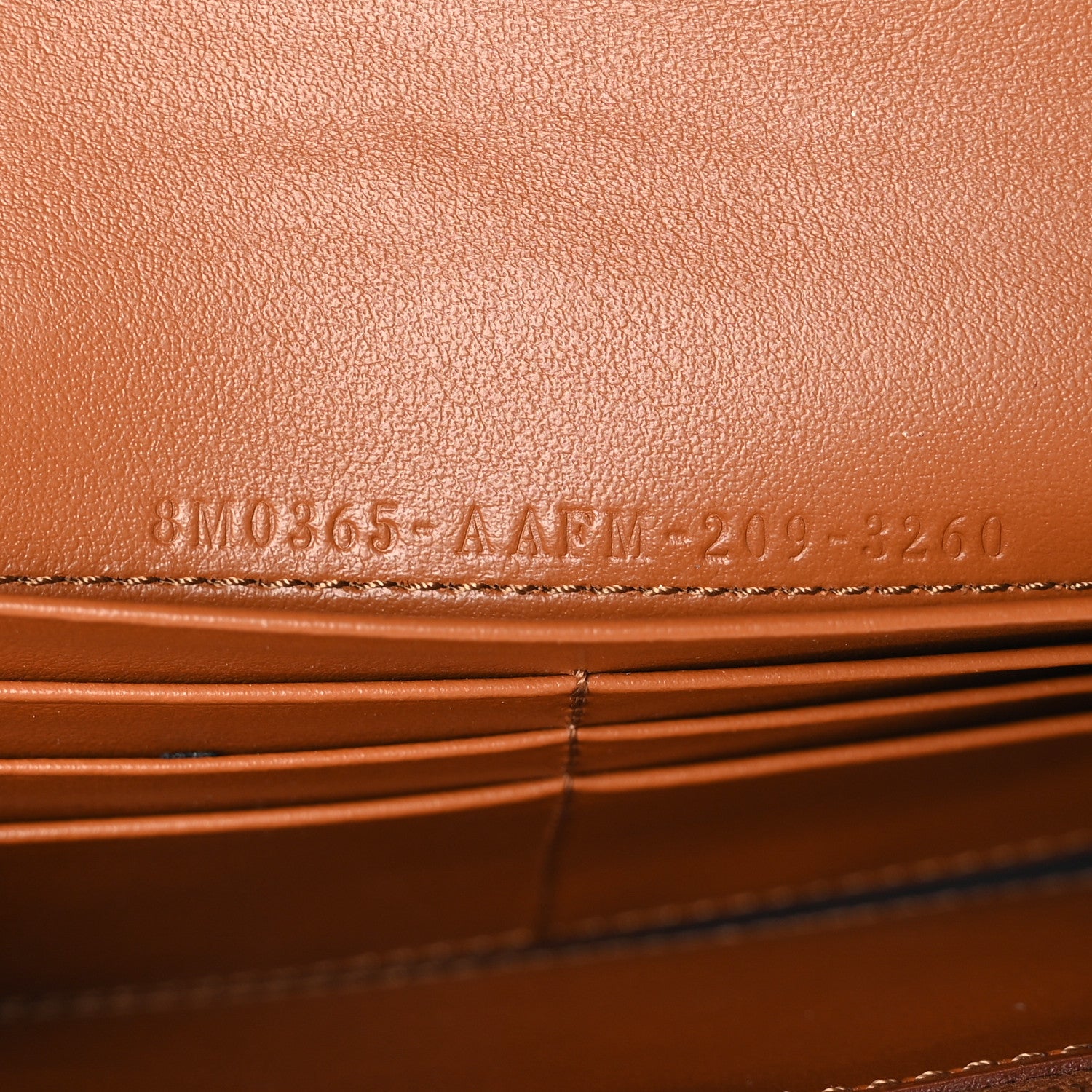 Fendi Vitello Soft F is Fendi Bi-Color FF 1974 Embossed Continental Envelope Wallet On Chain Camelia Saddler 6 of 11
