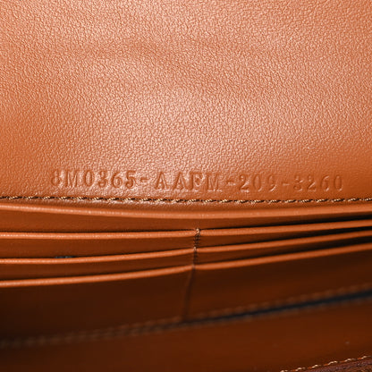 Fendi Vitello Soft F is Fendi Bi-Color FF 1974 Embossed Continental Envelope Wallet On Chain Camelia Saddler 6 of 11