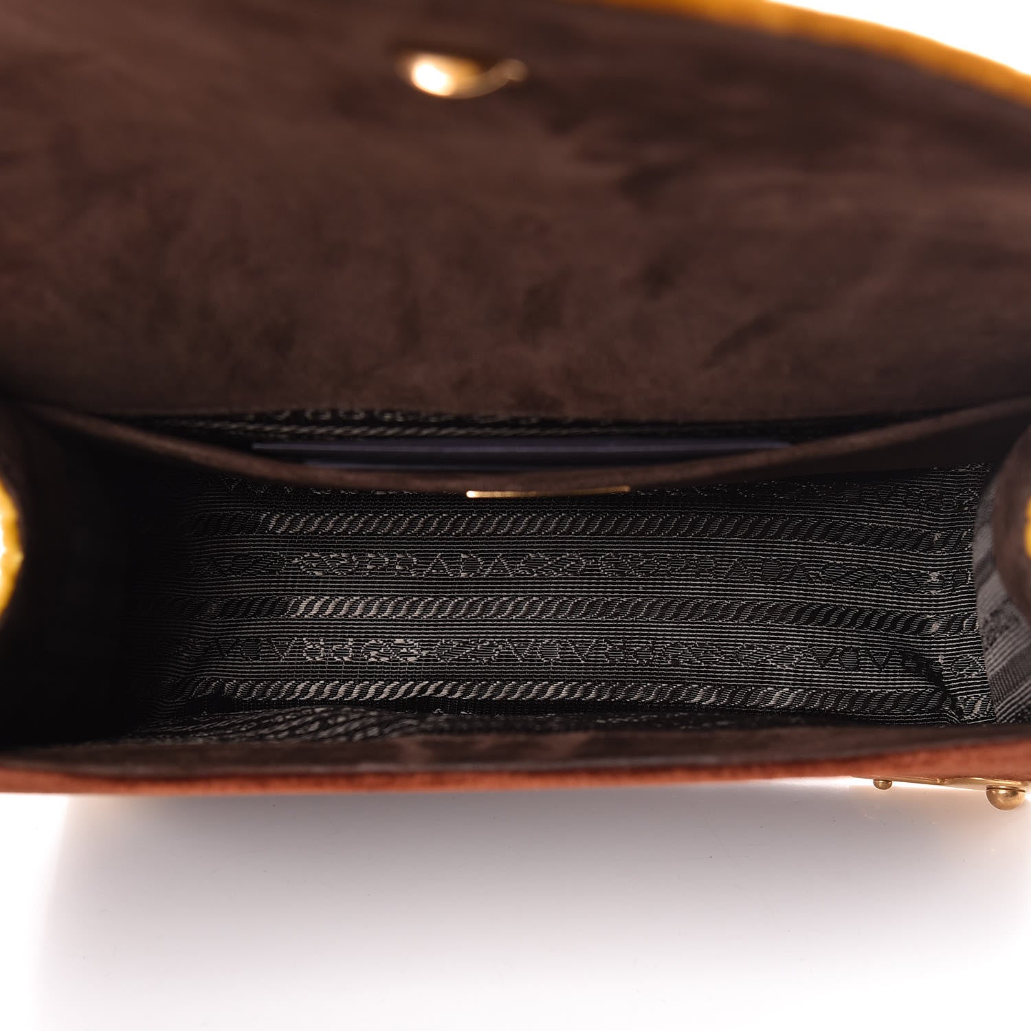 Prada Velluto Lions Head Cahier Shoulder Bag Ambra 7 of 14
