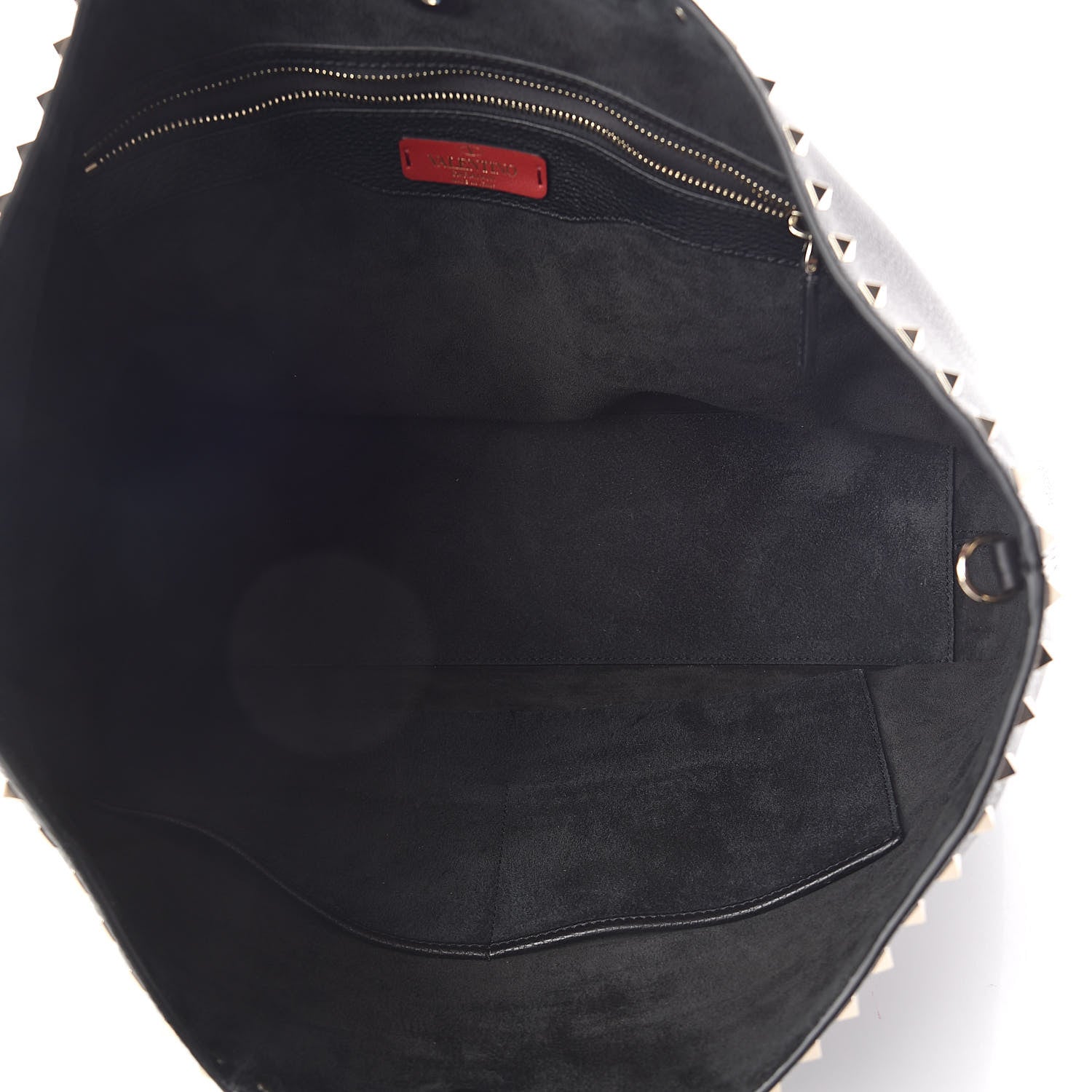 Valentino Garavani Grained Calfskin Rockstud Shoulder Tote Black 5 of 11