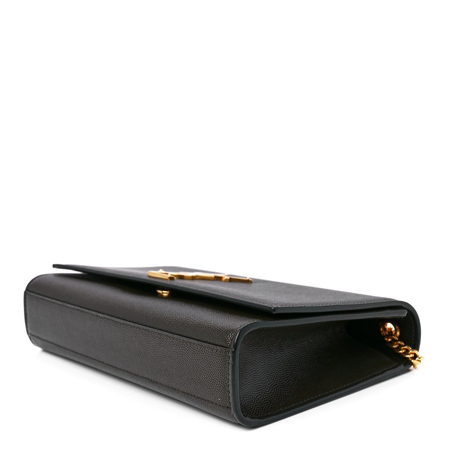 Saint Laurent Grain De Poudre Medium Classic Monogram Kate Satchel Dark Tea 10 of 12