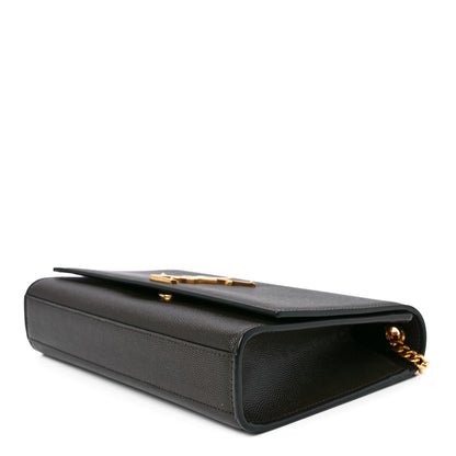 Saint Laurent Grain De Poudre Medium Classic Monogram Kate Satchel Dark Tea 10 of 12