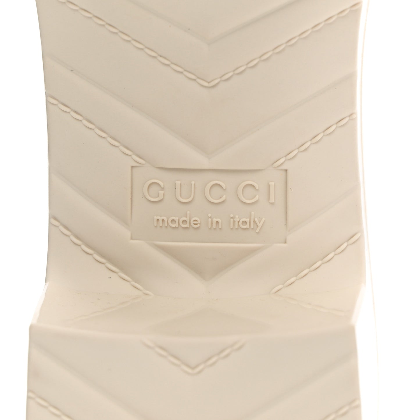 Rubber Gucci Logo Womens Platform 20/60mm Slide Sandals 38 Mystic White