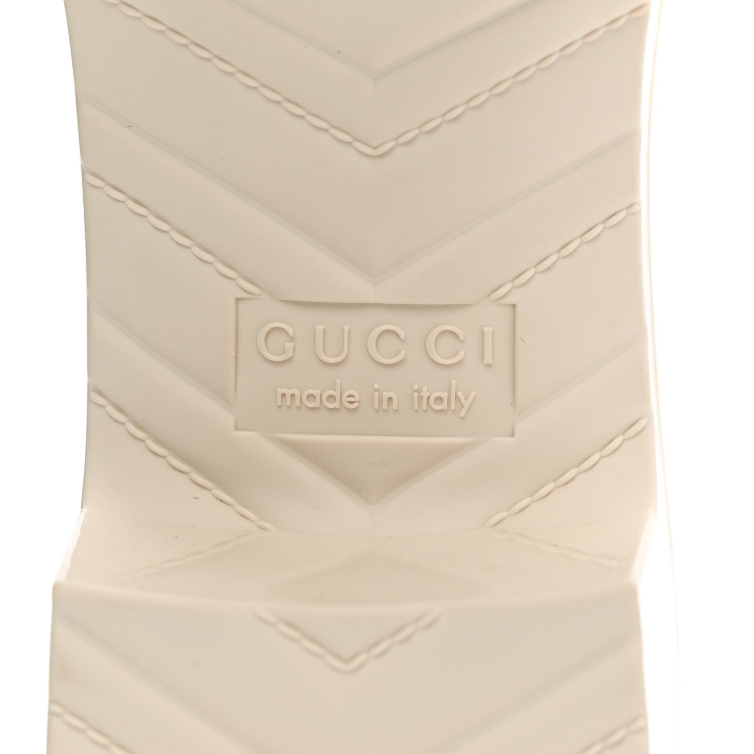 Gucci Rubber Gucci Logo Womens Platform 20/60mm Slide Sandals 38 Mystic White 8 of 10