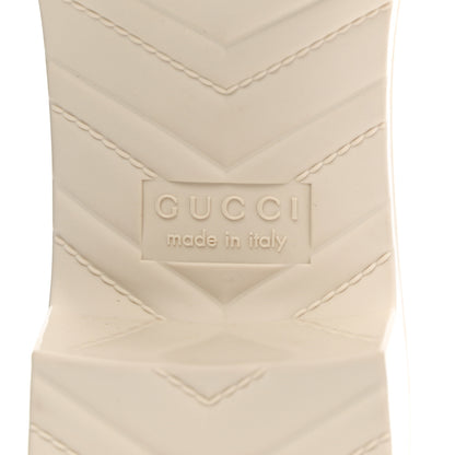 Gucci Rubber Gucci Logo Womens Platform 20/60mm Slide Sandals 38 Mystic White 8 of 10