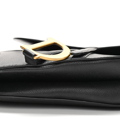 Christian Dior Grained Calfskin Saddle Bag Black 10 of 10