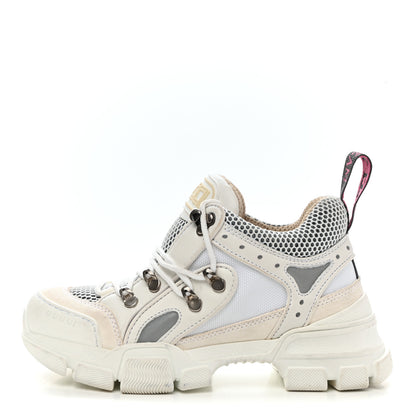 Gucci X SEGA Mesh Calfskin Suede Womens Flashtrek Sneakers 35 Great White 1 of 14