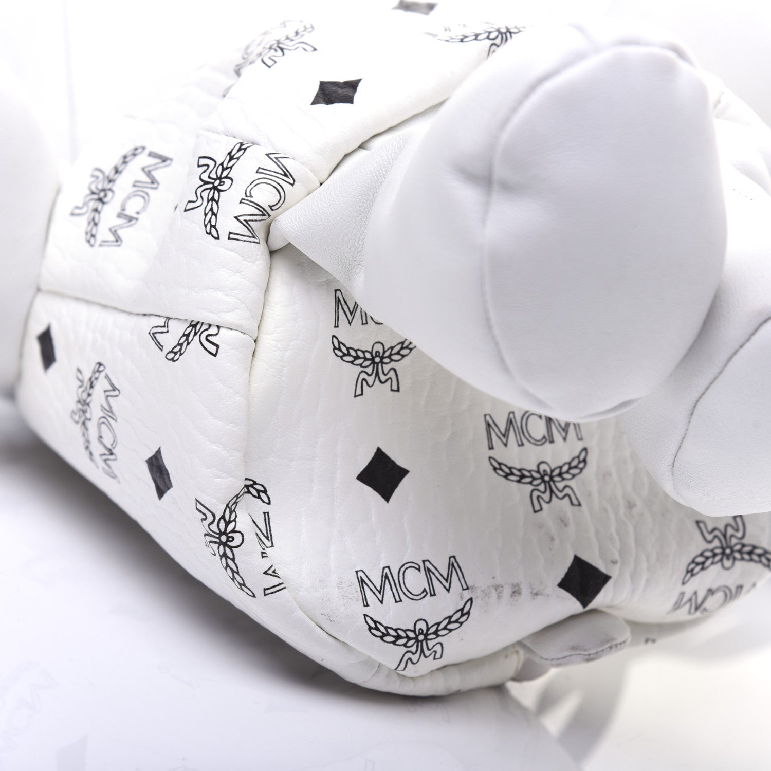 MCM Calfskin Visetos Rabbit Zoo Doll Crossbody White 5 of 20