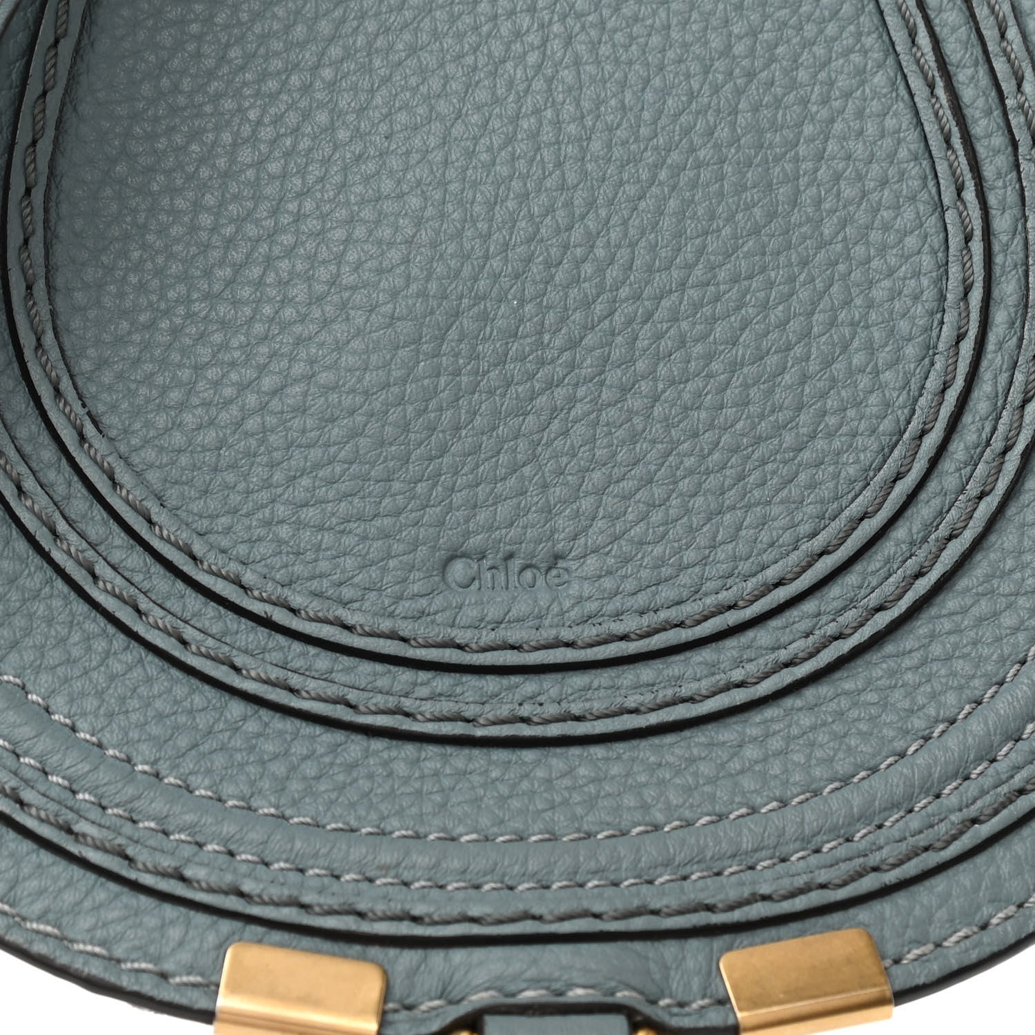 Chloe Calfskin Mini Marcie Round Crossbody Bag Rainy Blue 7 of 10