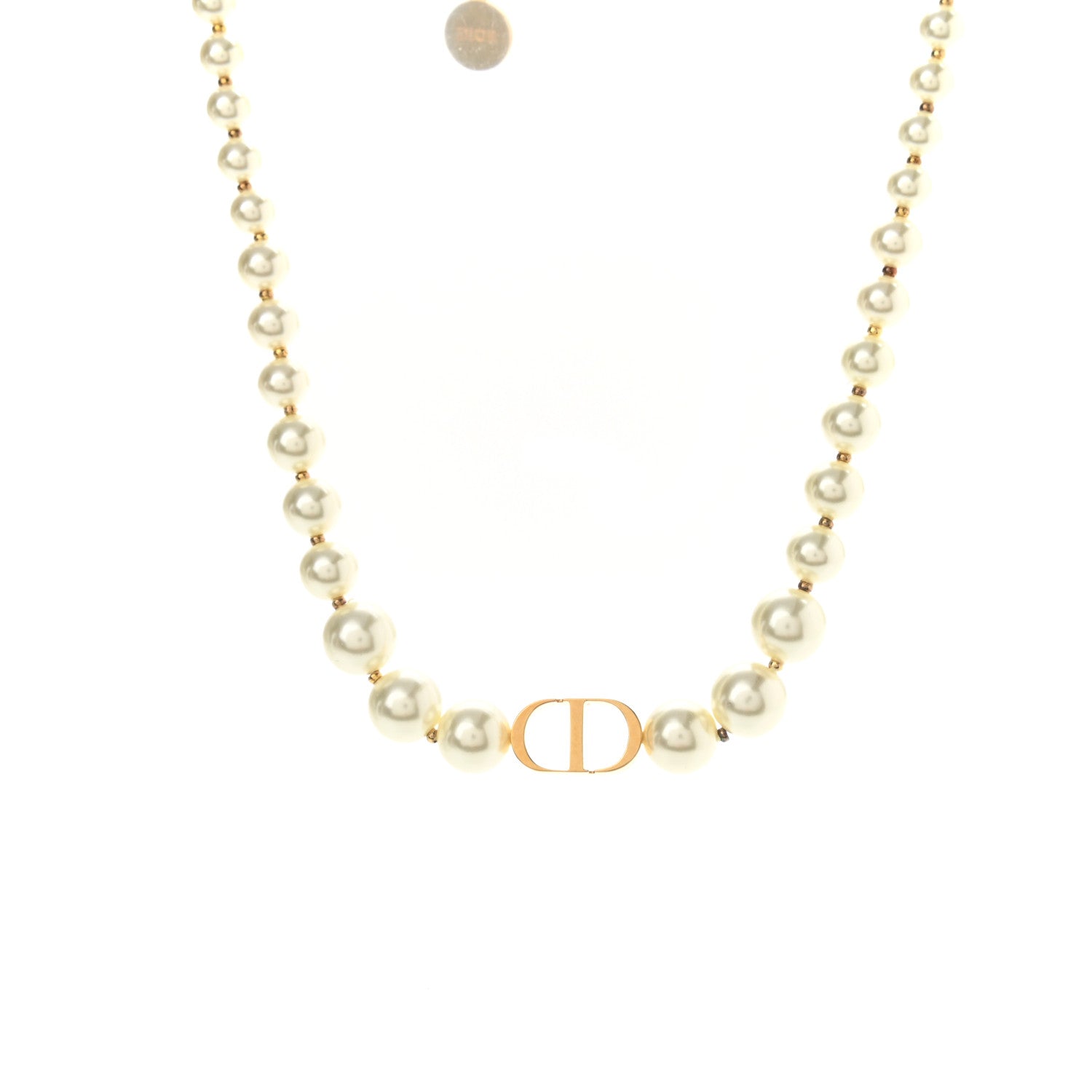 Christian Dior Pearl 30 Montaigne Choker Necklace Gold 1 of 6