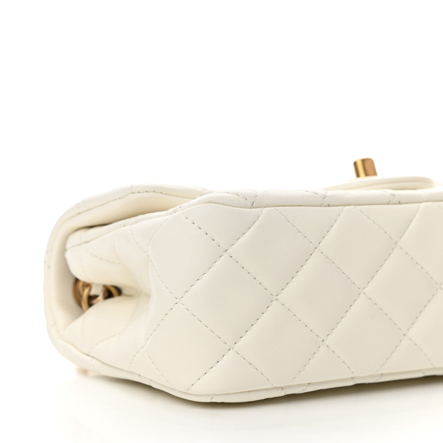 Chanel Lambskin Quilted Mini Rectangular Pearl Crush Flap White 9 of 11