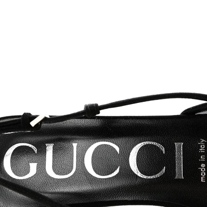 Gucci Tela Retino Kid Scamosciato Crystal GG Monogram Square Demi Ballet Flats 36.5 Black 8 of 9