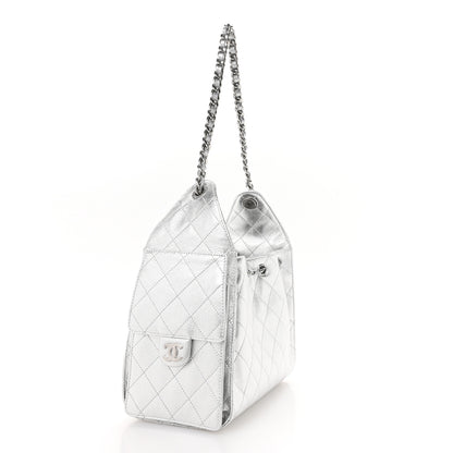 Chanel Metallic Caviar Quilted Small Chanel 25 Handbag Silver 3 of 11
