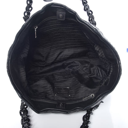 Prada Tessuto Nylon Stripes Tote Black 5 of 9