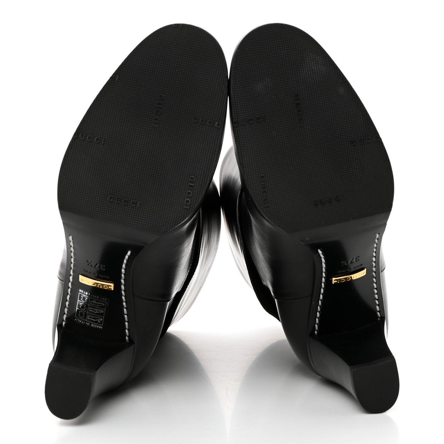 Calfskin Horsebit Elizabeth Ankle Boots 37.5 Black