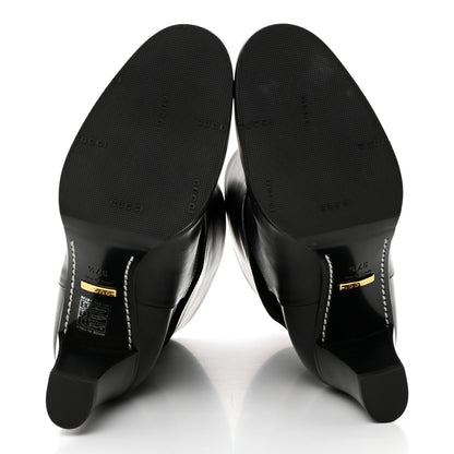 Gucci Calfskin Horsebit Elizabeth Ankle Boots 37.5 Black 5 of 9