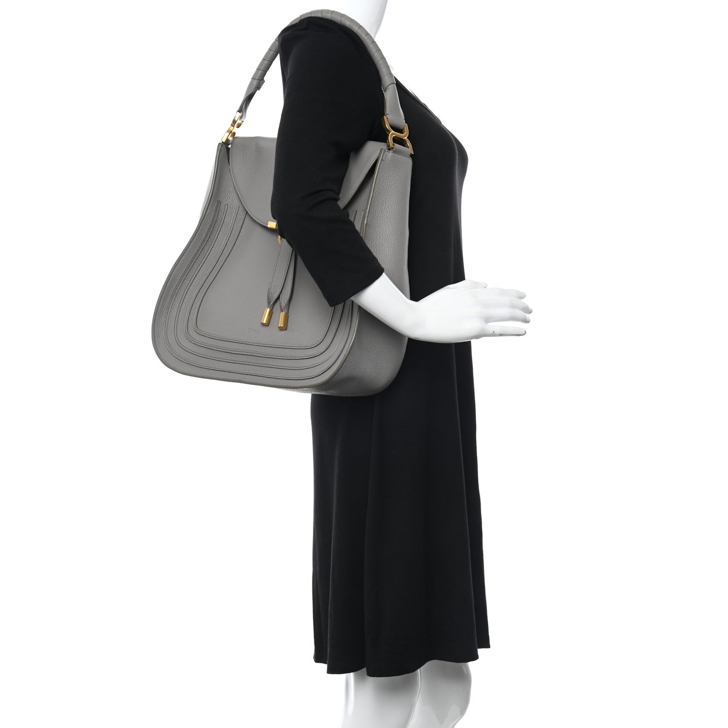 Calfskin Marcie Hobo Cashmere Grey