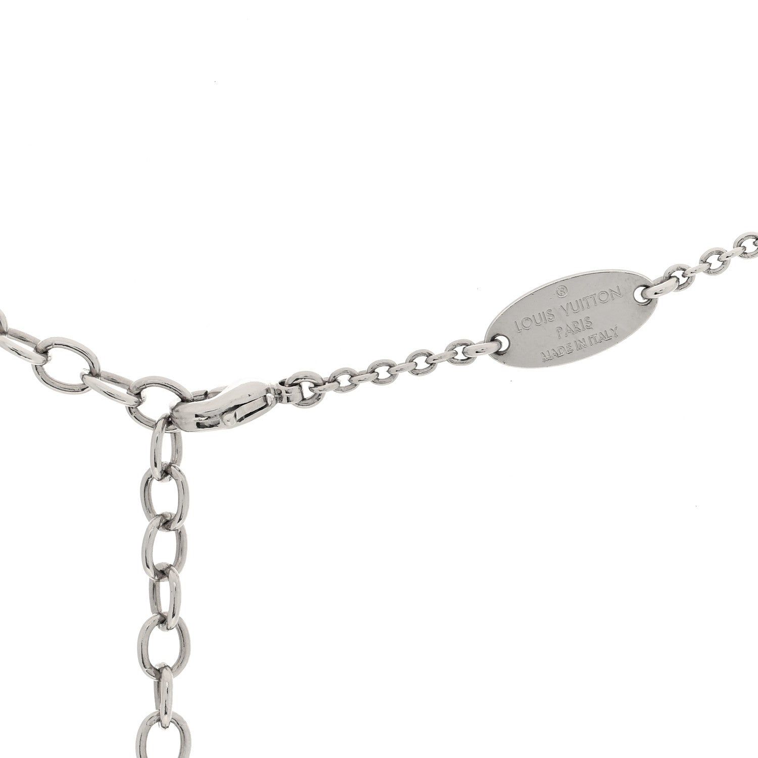 Louis Vuitton Metal Essential V Supple Necklace Silver 4 of 4