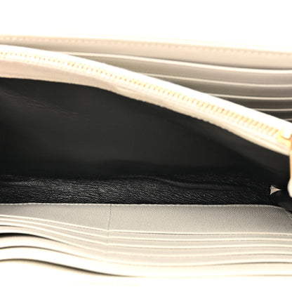 Saint Laurent Grain De Poudre Matelasse Chevron Monogram Chain Wallet Crema Soft 5 of 15