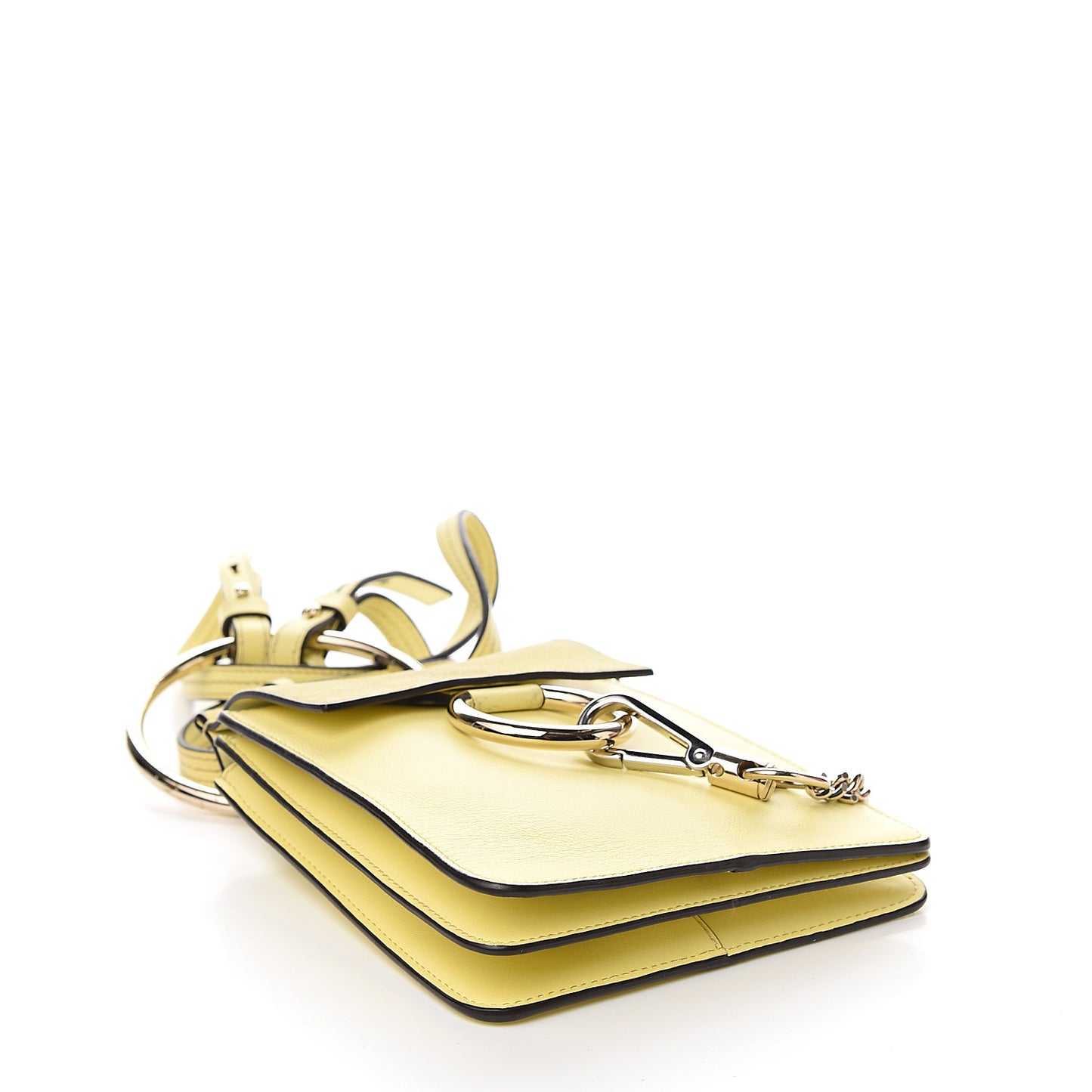 Suede Calfskin Mini Faye Bracelet Bag Lemonade