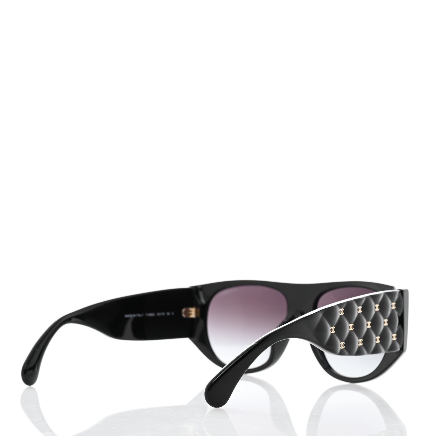 Chanel Acetate Quilted CC Pilot Sunglasses 71465 Black 4 of 8