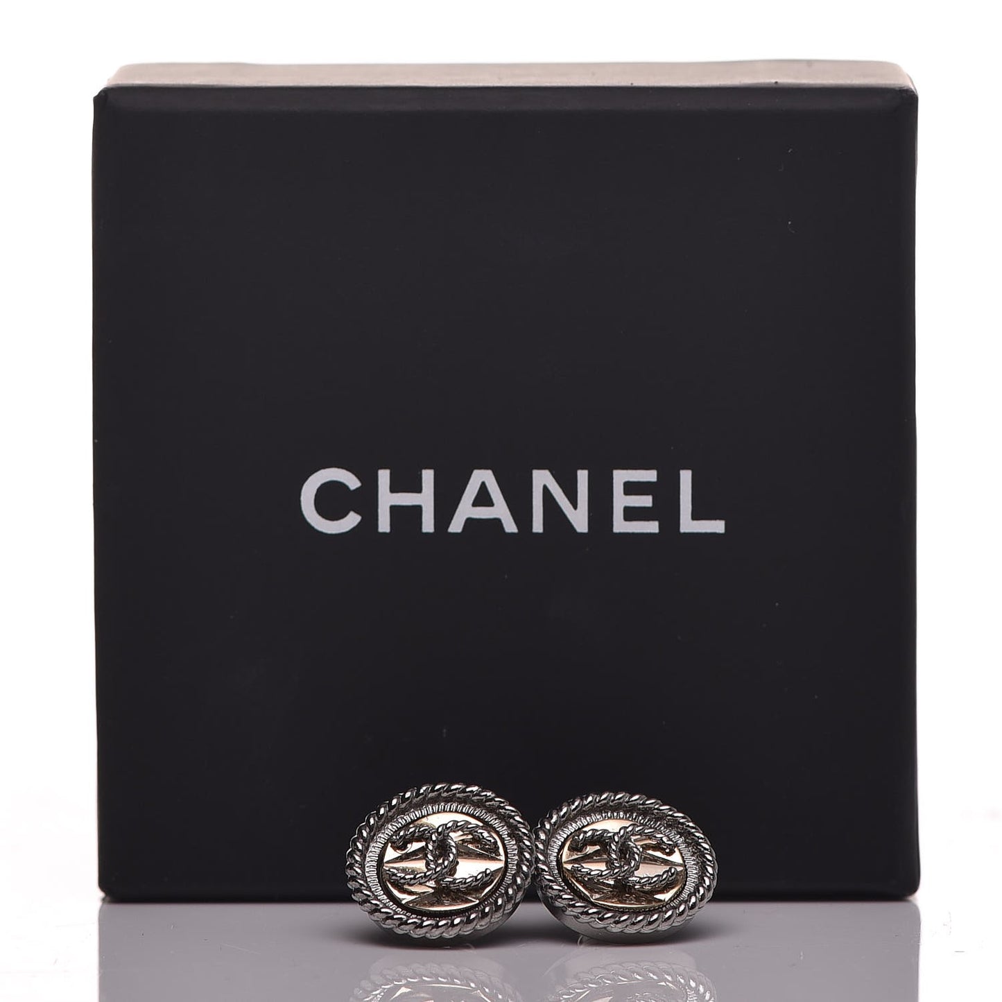 Twisted CC Round Earrings Gold Silver