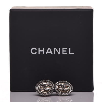 Chanel Twisted CC Round Earrings Gold Silver 6 of 6