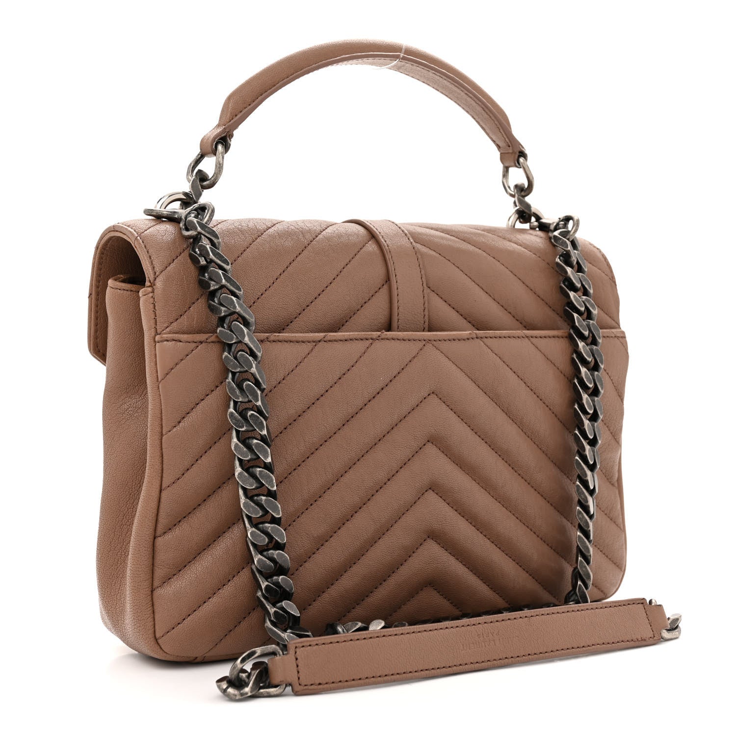 Saint Laurent Sheepskin Matelasse Chevron Monogram Medium College Bag Fard 3 of 19