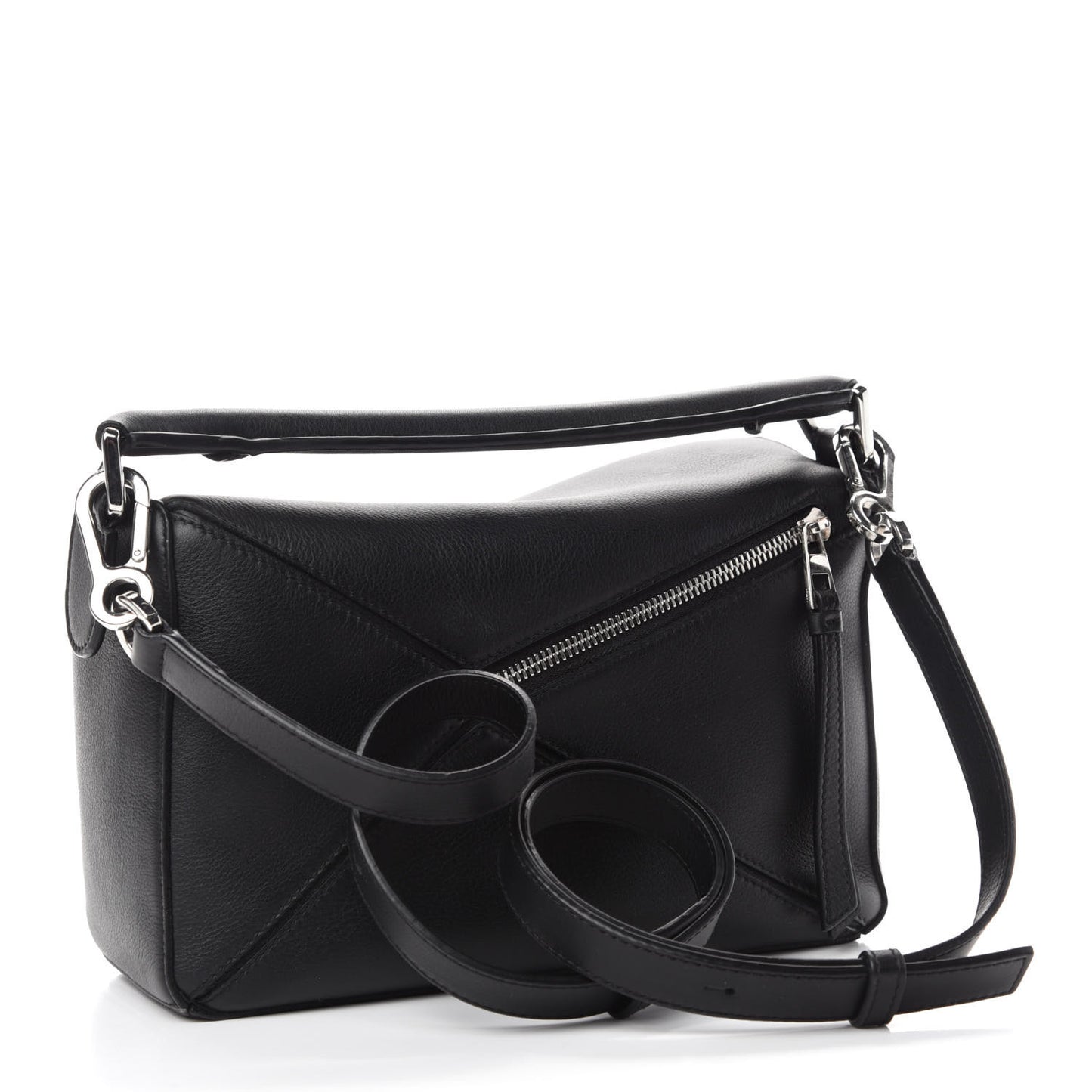 Calfskin Small Puzzle Bag Black
