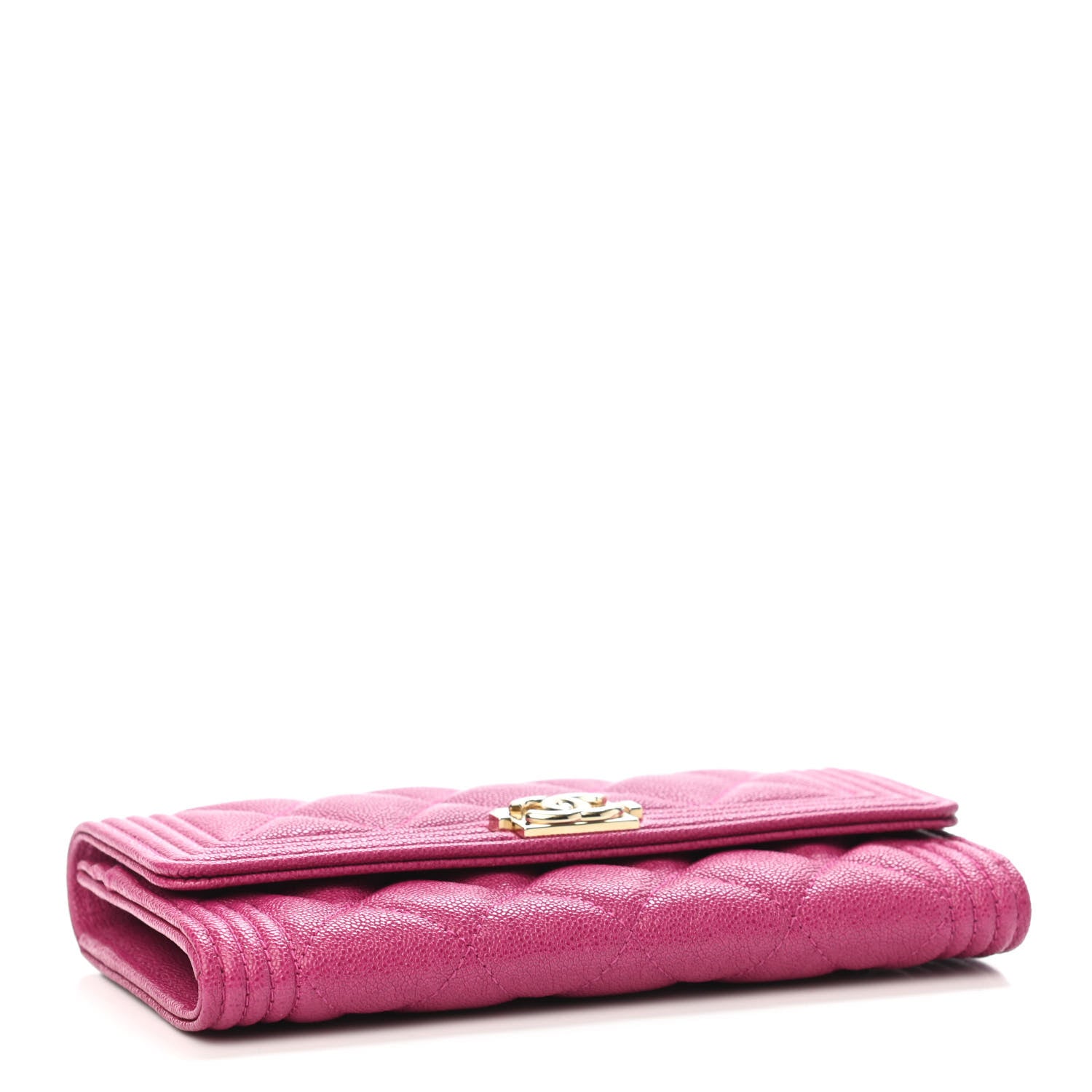 Chanel Caviar Quilted Medium Boy Flap Wallet Fuchsia 3 of 4