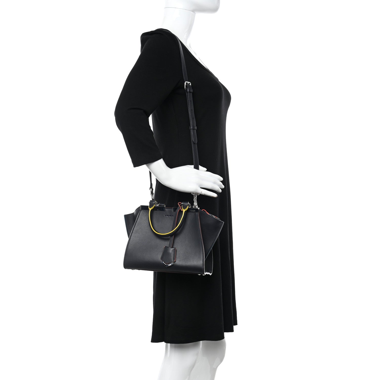 Fendi Vitello Dolce Mini 3Jours Tote Blue Notte 2 of 12