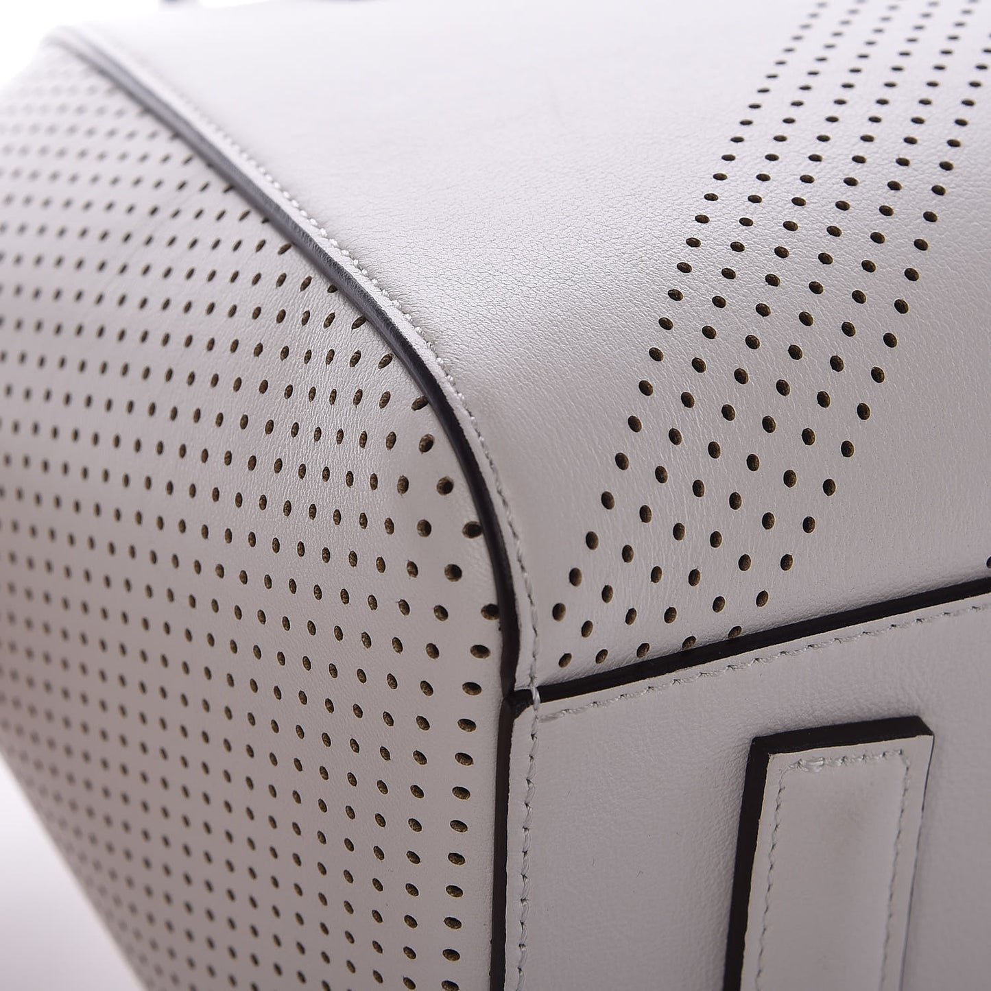 Lambskin Perforated Small Antigona White