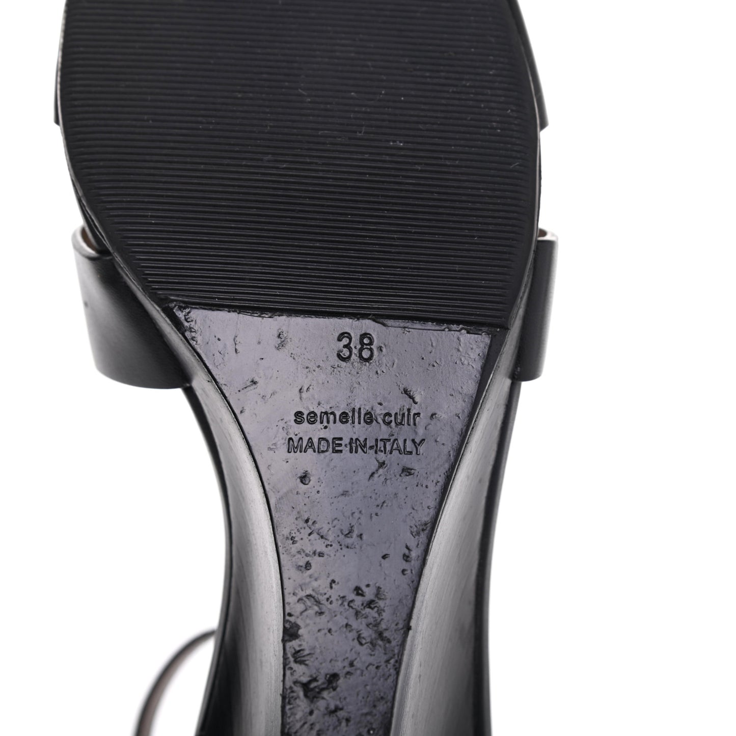 Calfskin Legend Wedge Sandals 38 Black