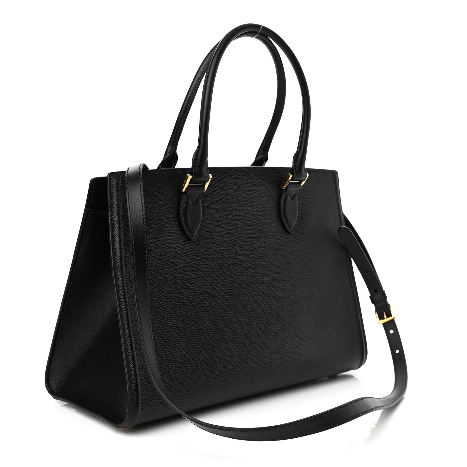 Prada Saffiano Soft Calfskin Tote Black 3 of 9