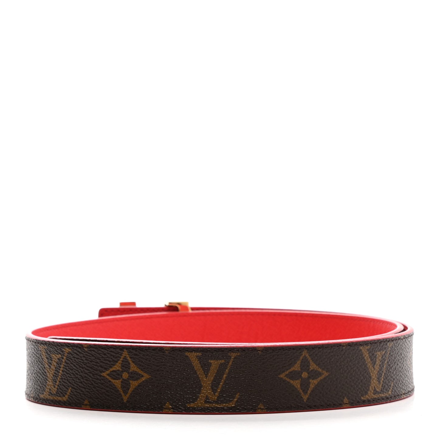 Monogram 30mm LV Initiales Reversible Belt 80 32 Coquelicot