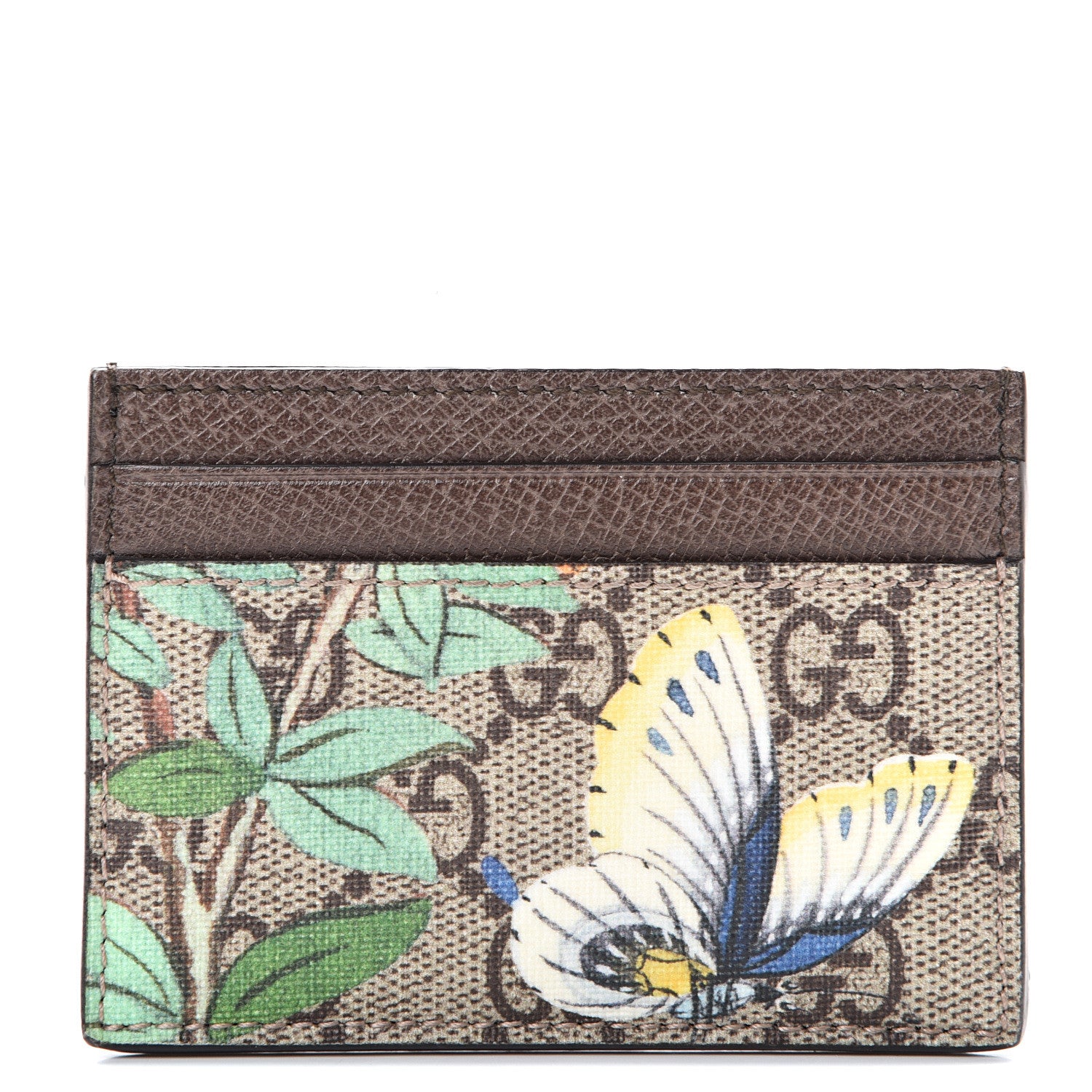 Gucci GG Supreme Monogram Tian Card Holder Beige Multicolor New Acero 1 of 8