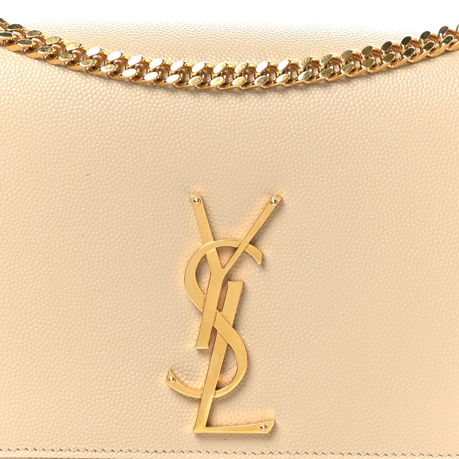 Saint Laurent Grain De Poudre Medium Monogram Kate Satchel Nude Powder 8 of 10