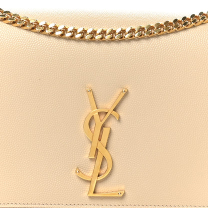 Saint Laurent Grain De Poudre Medium Monogram Kate Satchel Nude Powder 8 of 10