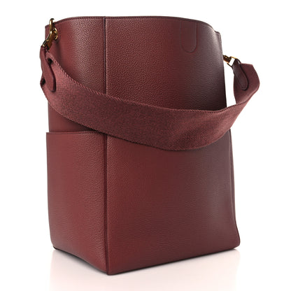 Celine Soft Grained Calfskin Sangle Bucket Bag Burgundy 3 of 8