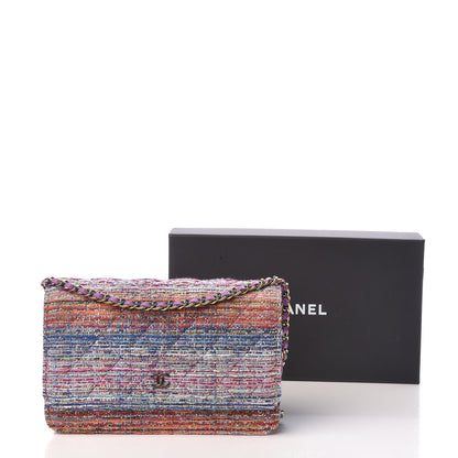 Chanel Tweed Iridescent Wallet On Chain WOC Purple 12 of 12