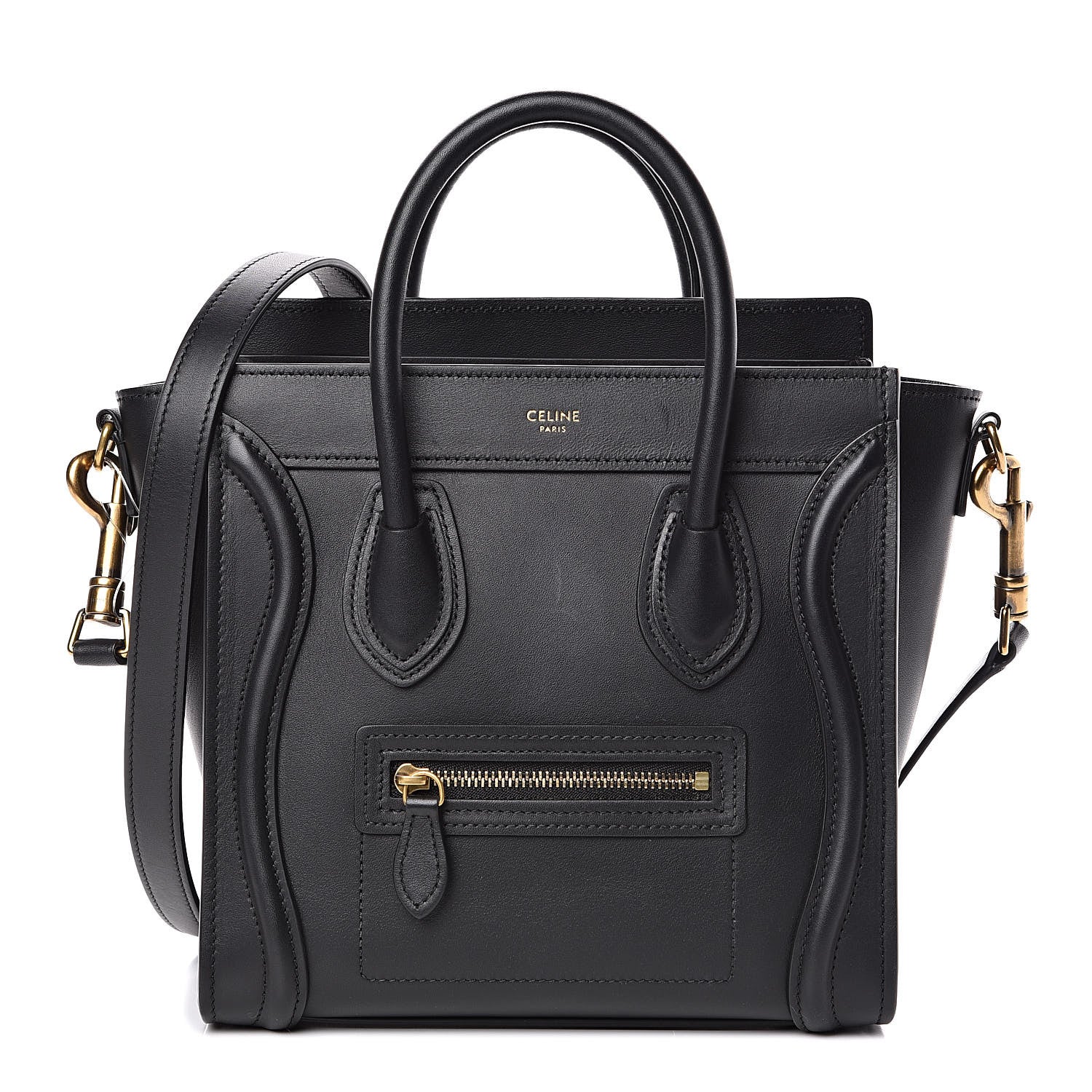 Celine Smooth Calfskin Nano Luggage Black 1 of 12