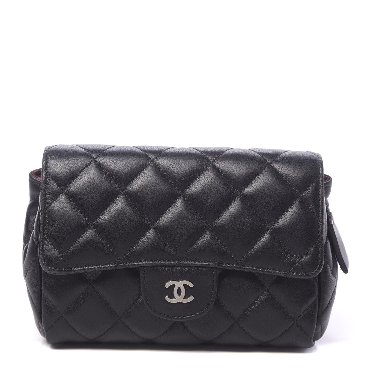 Chanel Lambskin Quilted Flap Cosmetic Case Black 1 of 11