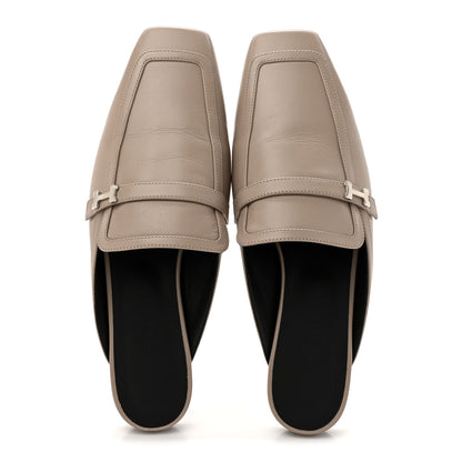Hermes Goatskin Groupie Mules 40 Beige Mastic 2 of 10