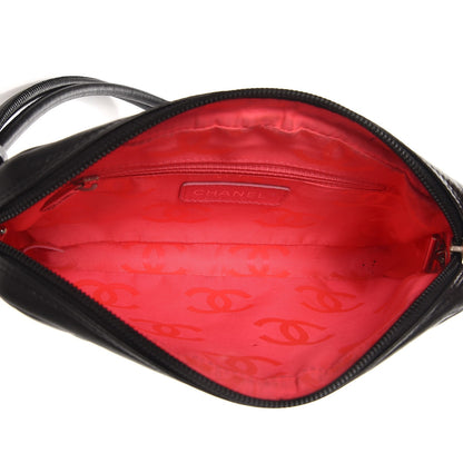 Chanel Calfskin Quilted Cambon Pochette Black White 5 of 9