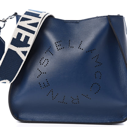Stella McCartney Eco Alter Nappa Perforated Logo Crossbody Navy 8 of 8