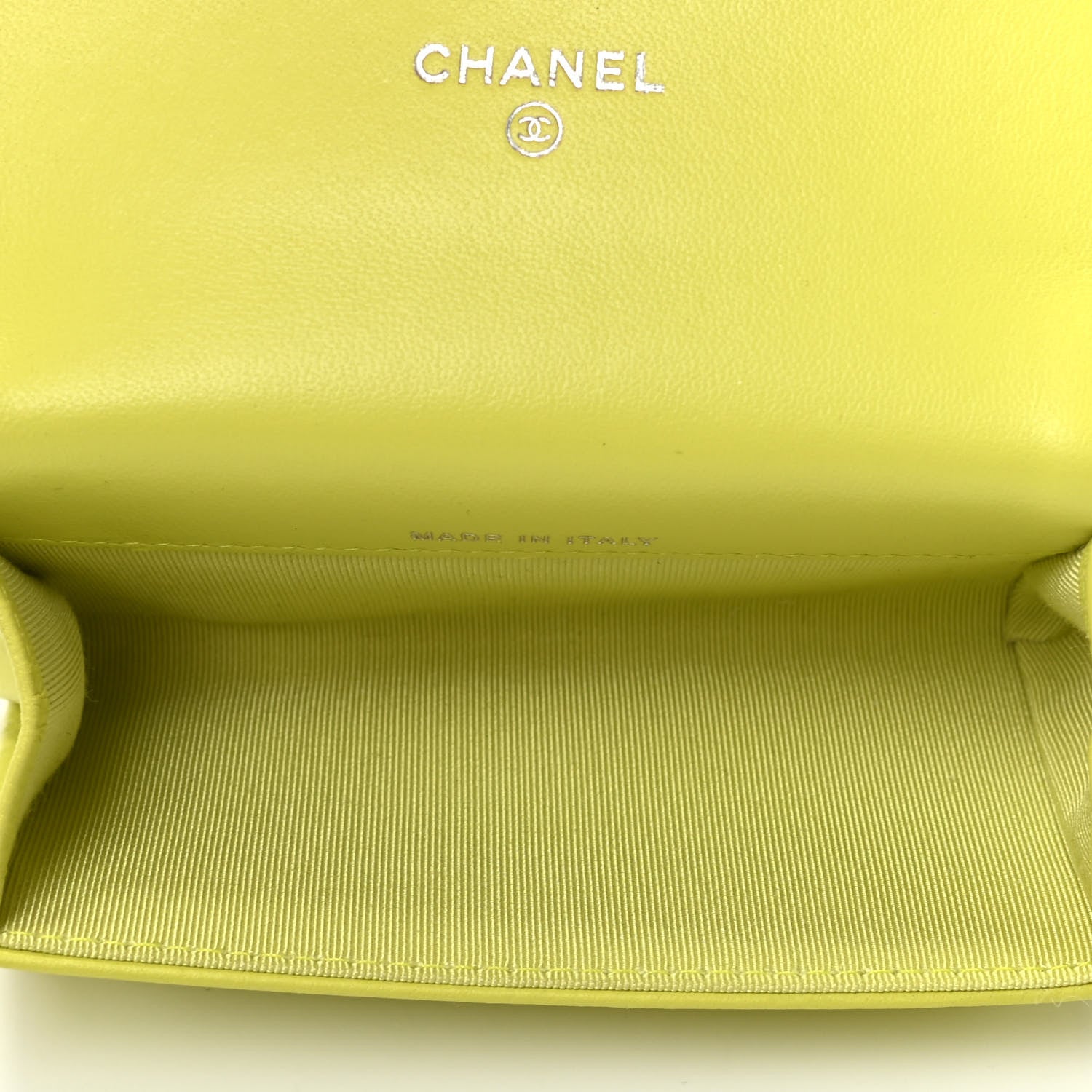 Chanel Lambskin Quilted Flap Card Holder Wallet Yellow 3 of 3