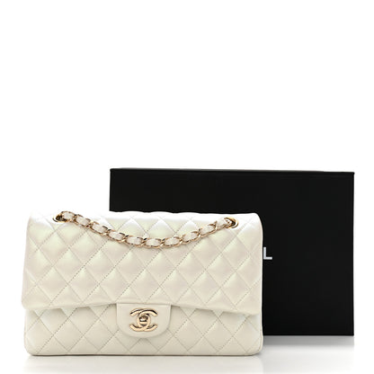 Chanel Iridescent Calfskin Quilted Medium Double Flap White 13 of 13