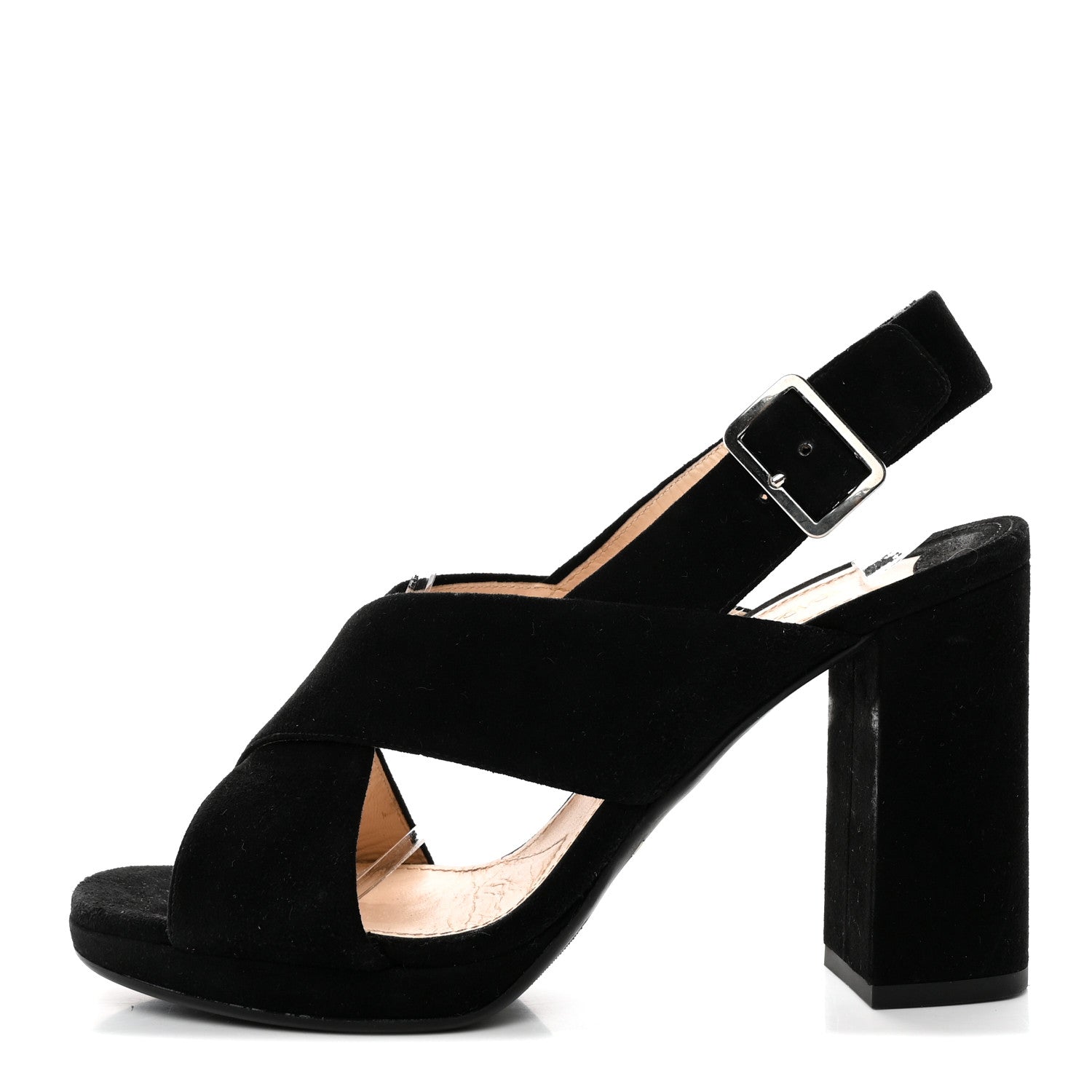 Prada Suede Platform Sandals 38 Black 1 of 15