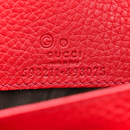 Gucci Pebbled Calfskin Soho Wallet on Chain Hibiscus Red 6 of 10